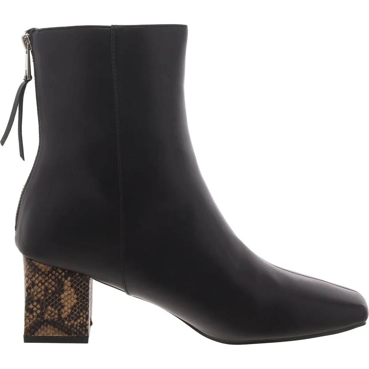 Womens Square Toe Zip UP Mid-Calf Boots