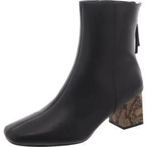 Womens Square Toe Zip UP Mid-Calf Boots