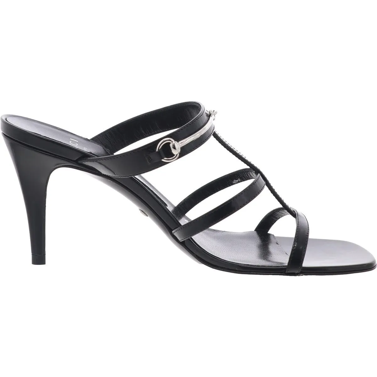 Womens Strappy Leather Mule Sandals