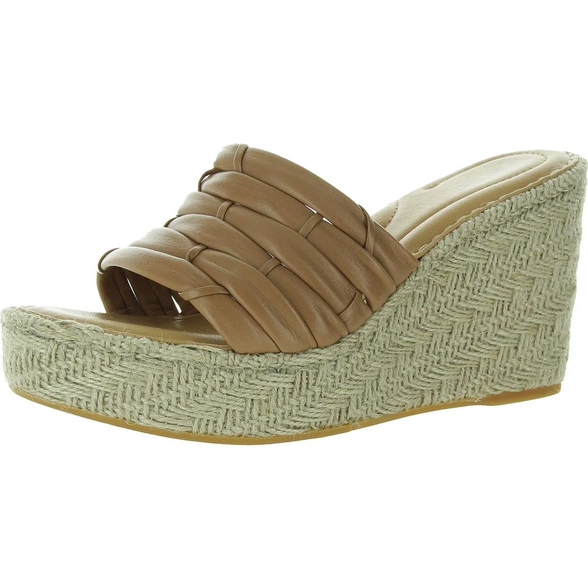 Womens Strappy Leather Wedge Sandals