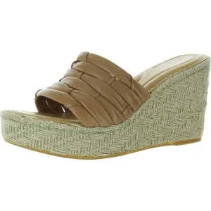 Womens Strappy Leather Wedge Sandals