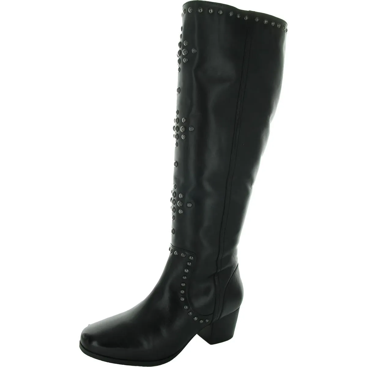 Womens Studded Leather Knee-High Boots