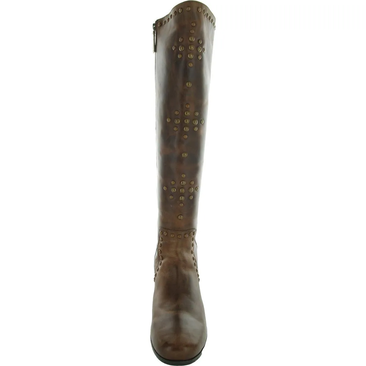 Womens Studded Leather Knee-High Boots