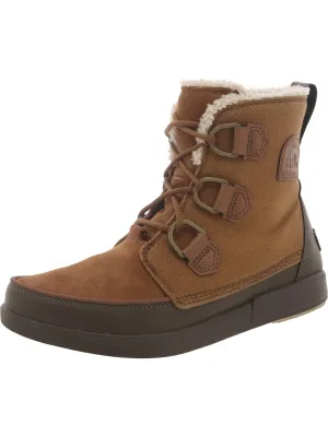 Womens Suede Lug Sole Ankle Boots