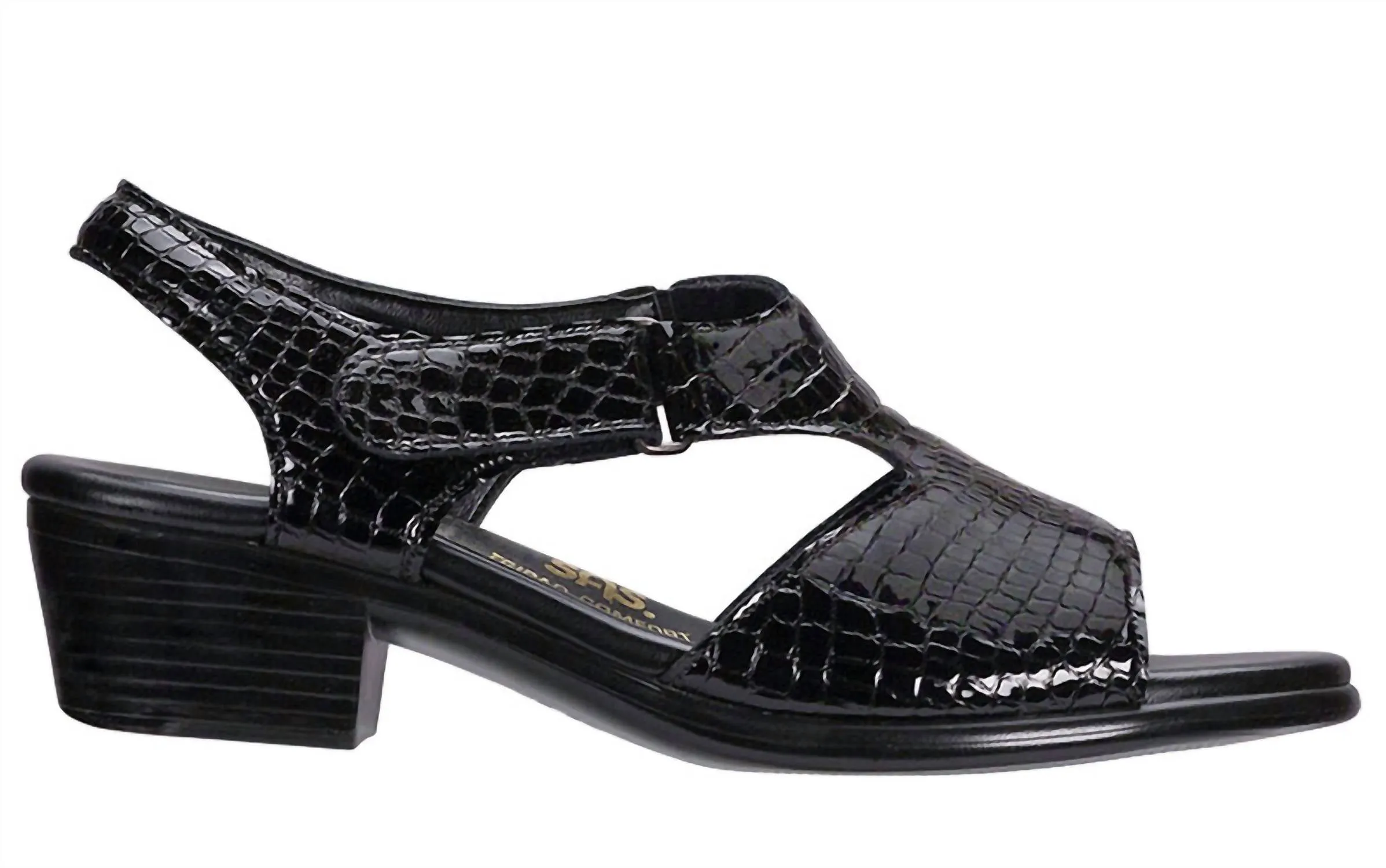 Women's Suntimer Heeled Sandal Medium In Black Croc