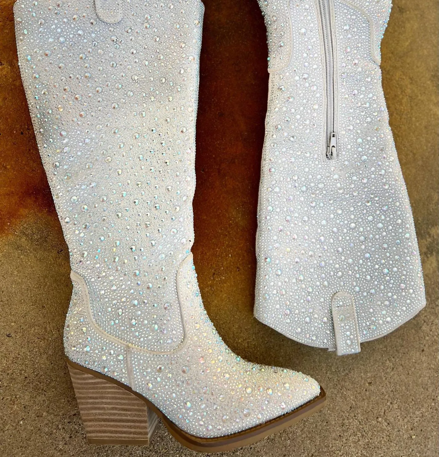Women's Tall Cadillac Boots In Silver