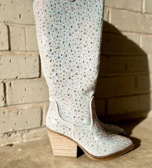 Women's Tall Cadillac Boots In Silver