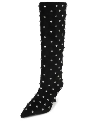 Women's Tell-Me Mid Stud Boots In Black