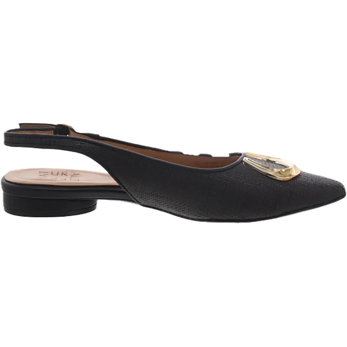 Womens Textured Pointed Toe Slingbacks