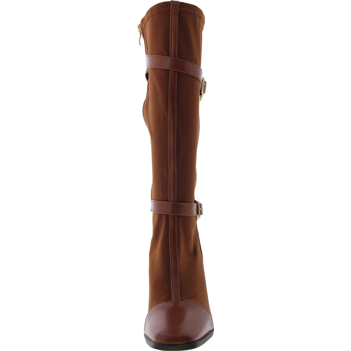Womens Toe Cap Square Toe Knee-High Boots