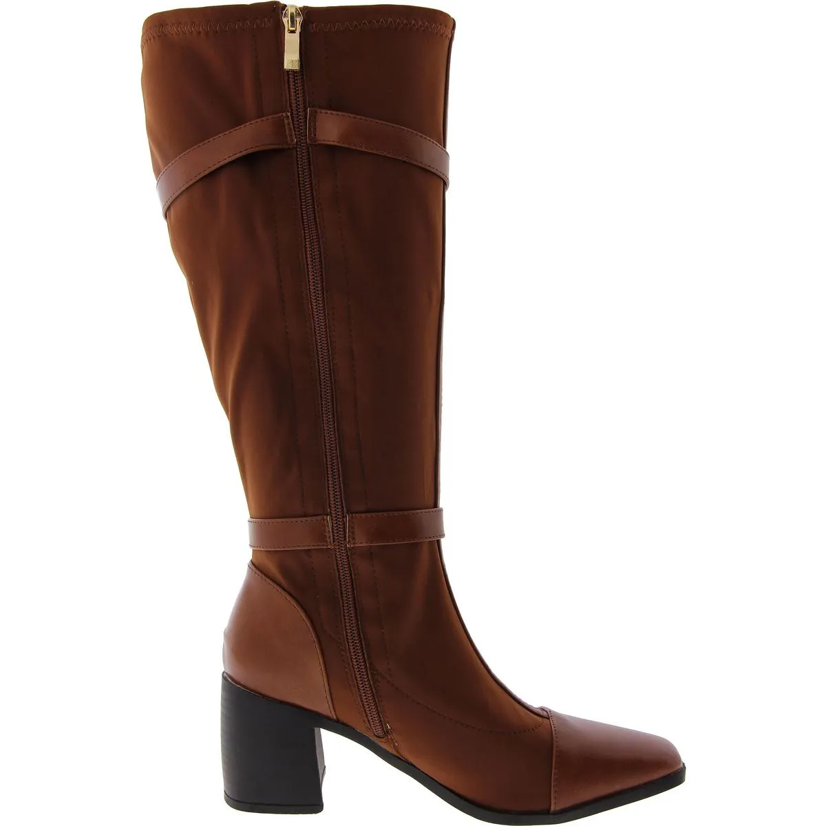 Womens Toe Cap Square Toe Knee-High Boots