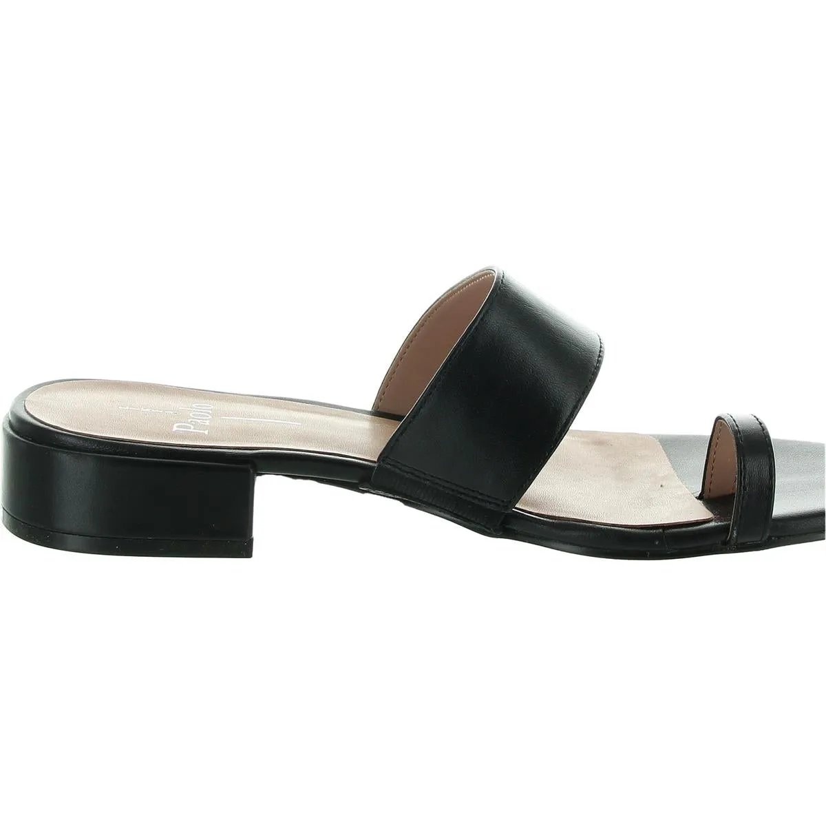 Womens Toe Loop Leather Slide Sandals
