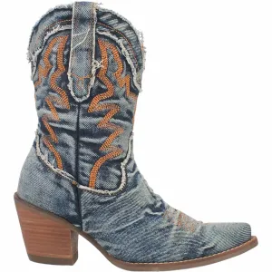 Women's Y'all Need Dolly 9" Denim Fashion Boot In Washed Blue