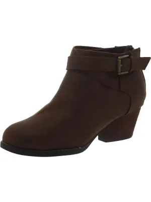 Womens Zipper Block Heel Ankle Boots
