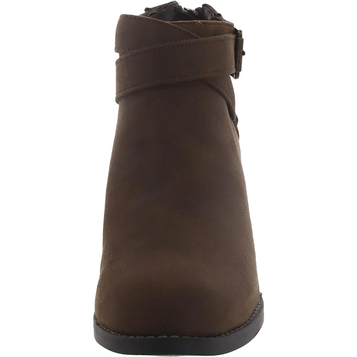 Womens Zipper Block Heel Ankle Boots