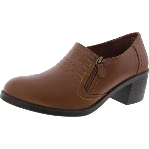 Womens Zipper Faux Leather Ankle Boots