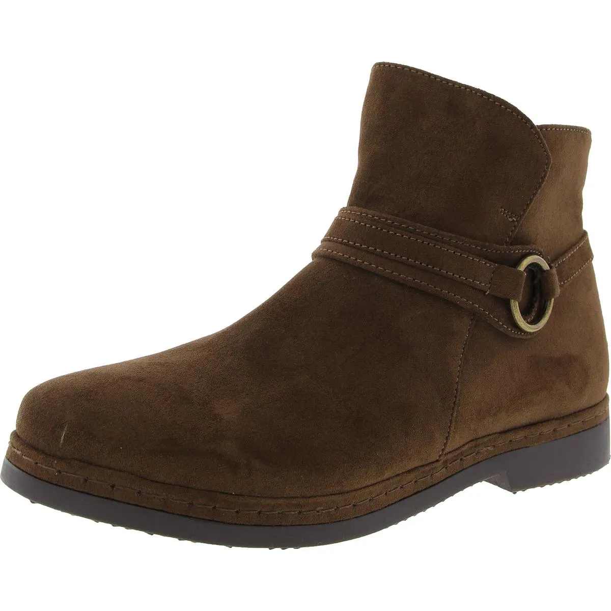 Womens Zipper Leather Ankle Boots