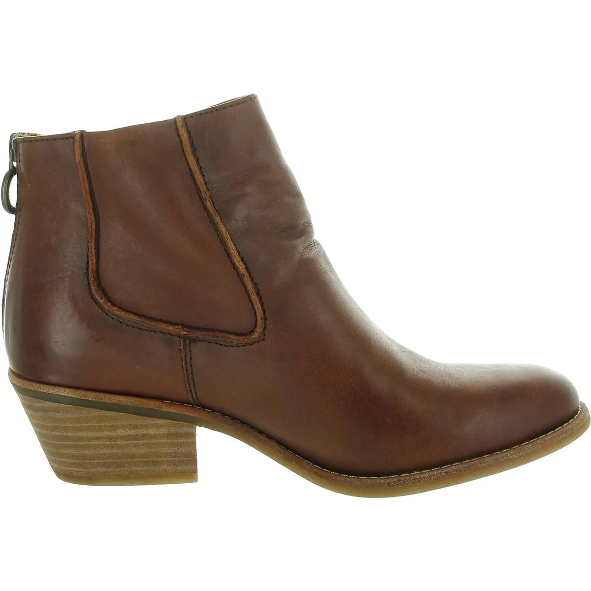 Womens Zipper Leather Ankle Boots