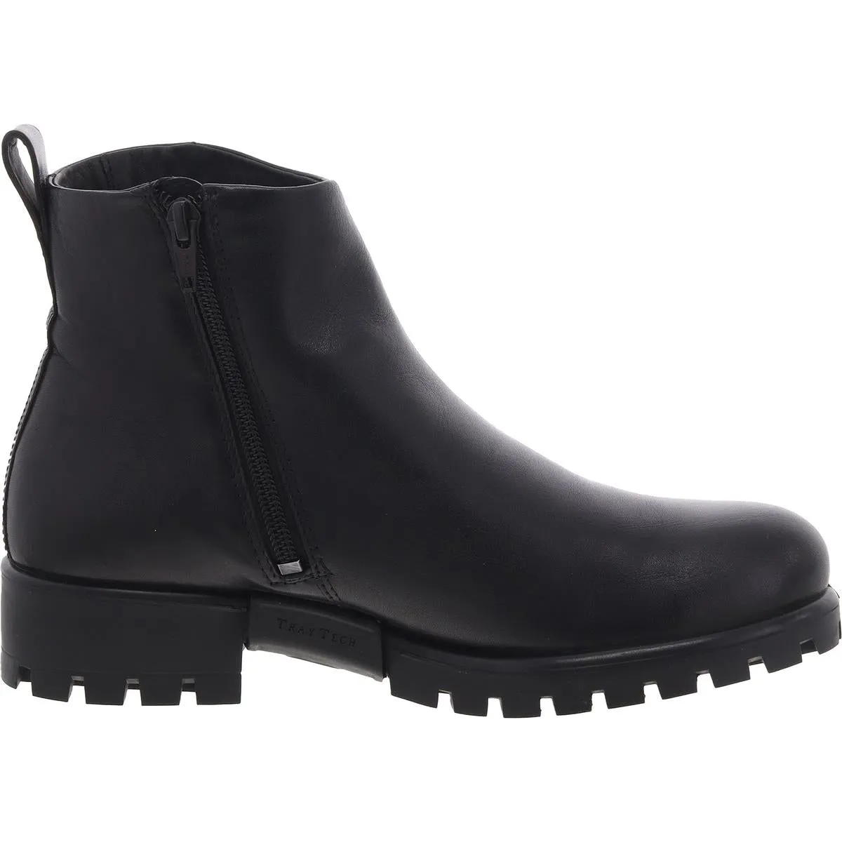 Womens Zipper Leather Ankle Boots