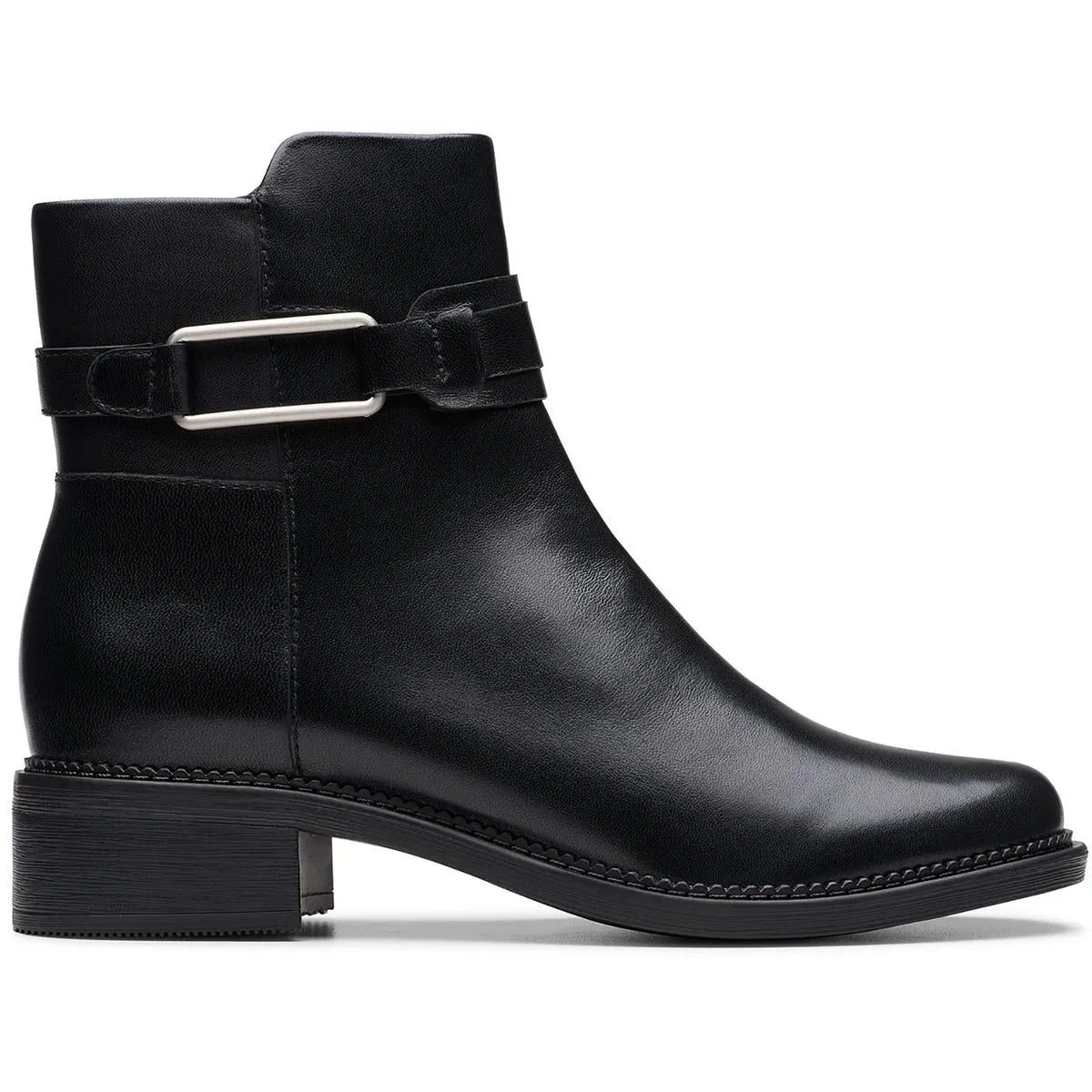 Womens Zipper Leather Ankle Boots