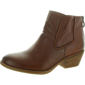 Womens Zipper Leather Ankle Boots