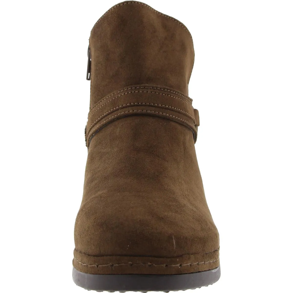 Womens Zipper Leather Ankle Boots