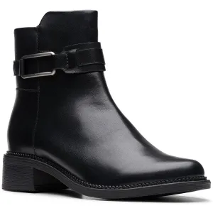 Womens Zipper Leather Ankle Boots