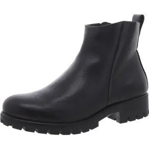Womens Zipper Leather Ankle Boots