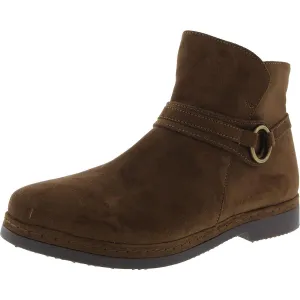 Womens Zipper Leather Ankle Boots
