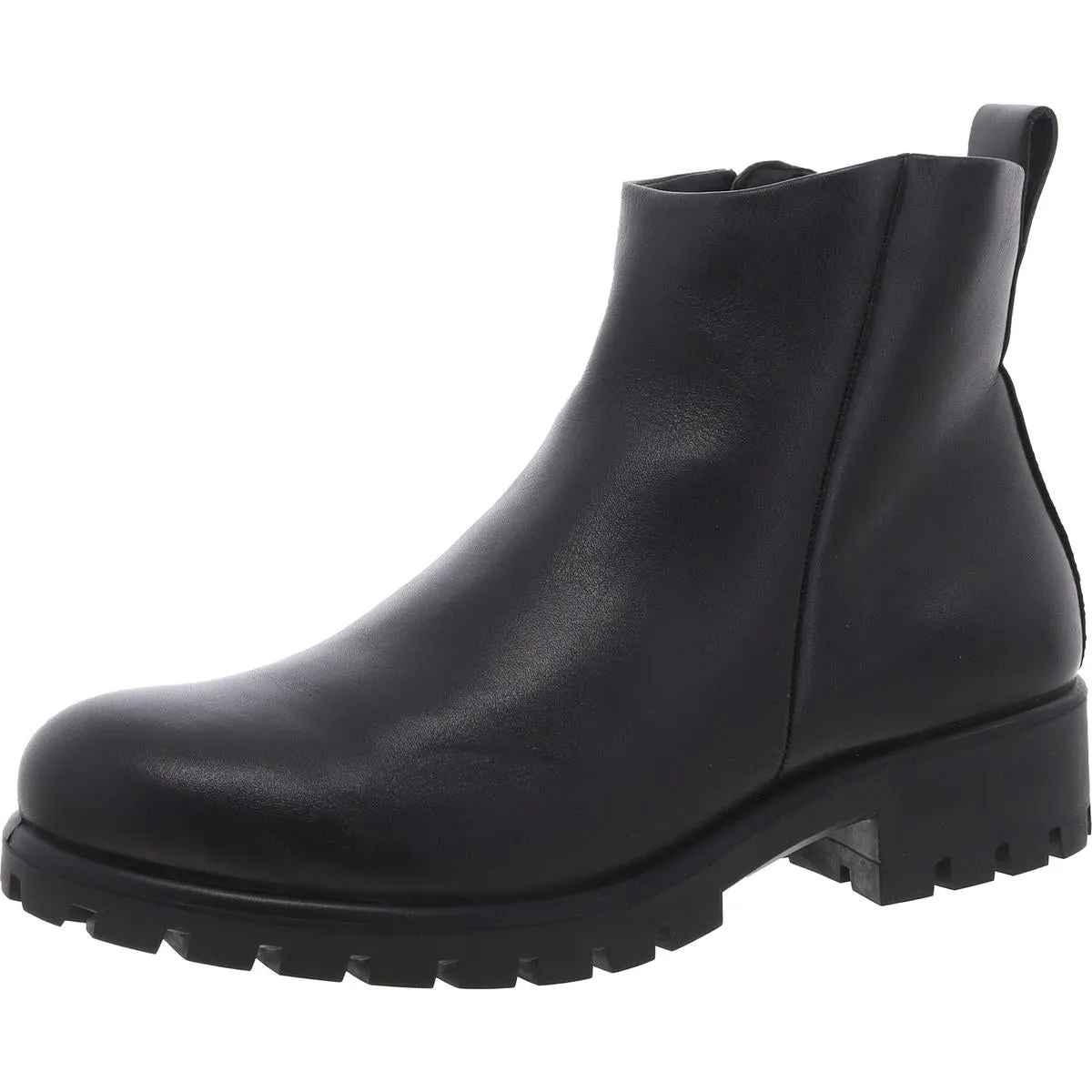 Womens Zipper Leather Ankle Boots