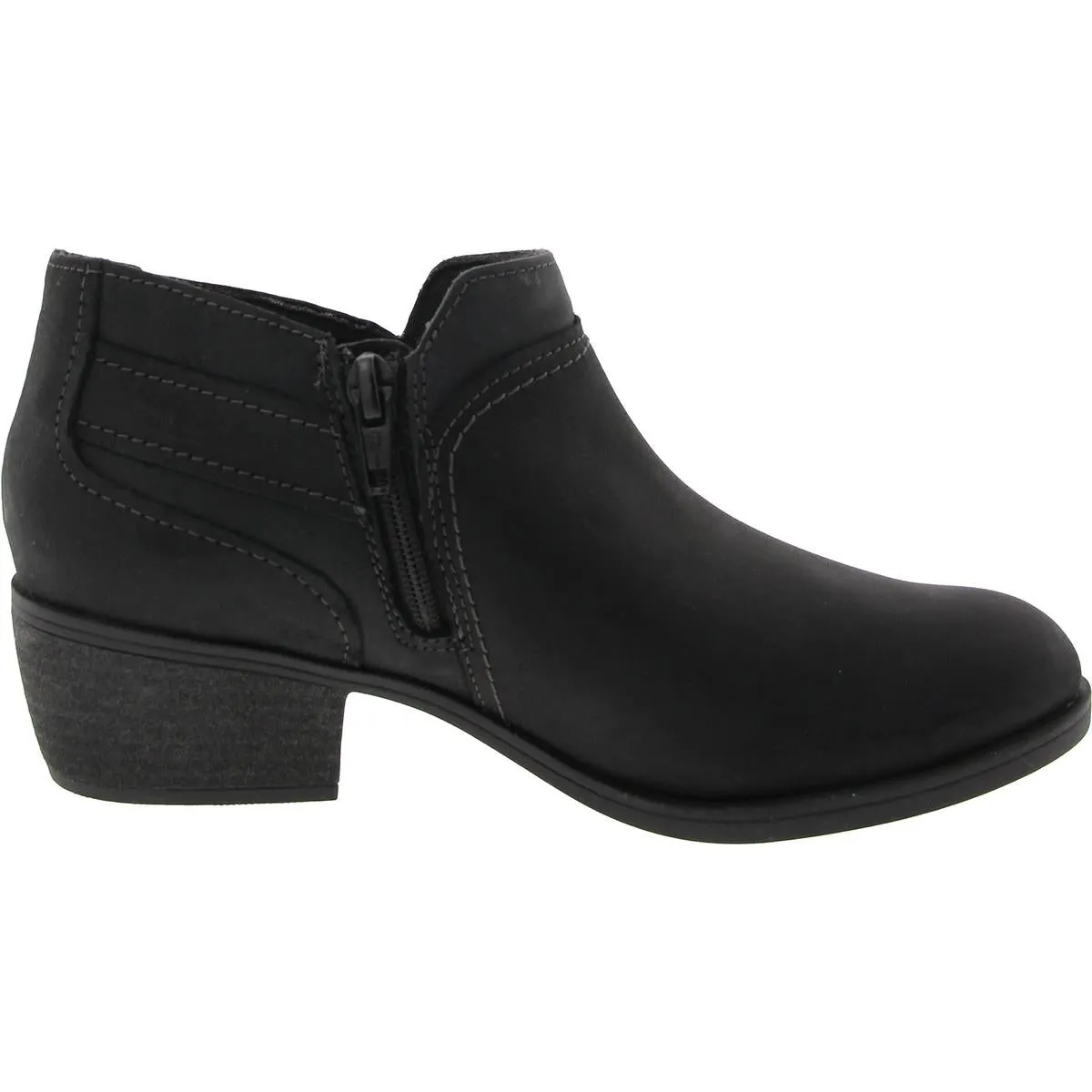 Womens Zipper Leather Booties