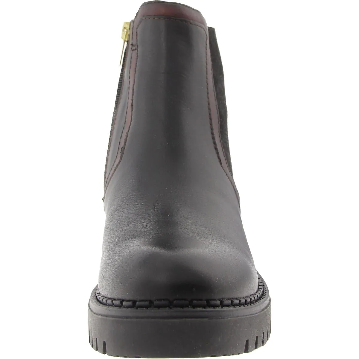 Womens Zipper Leather Chelsea Boots