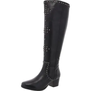 Womens Zipper Leather Knee-High Boots