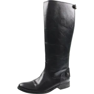 Womens Zipper Leather Knee-High Boots