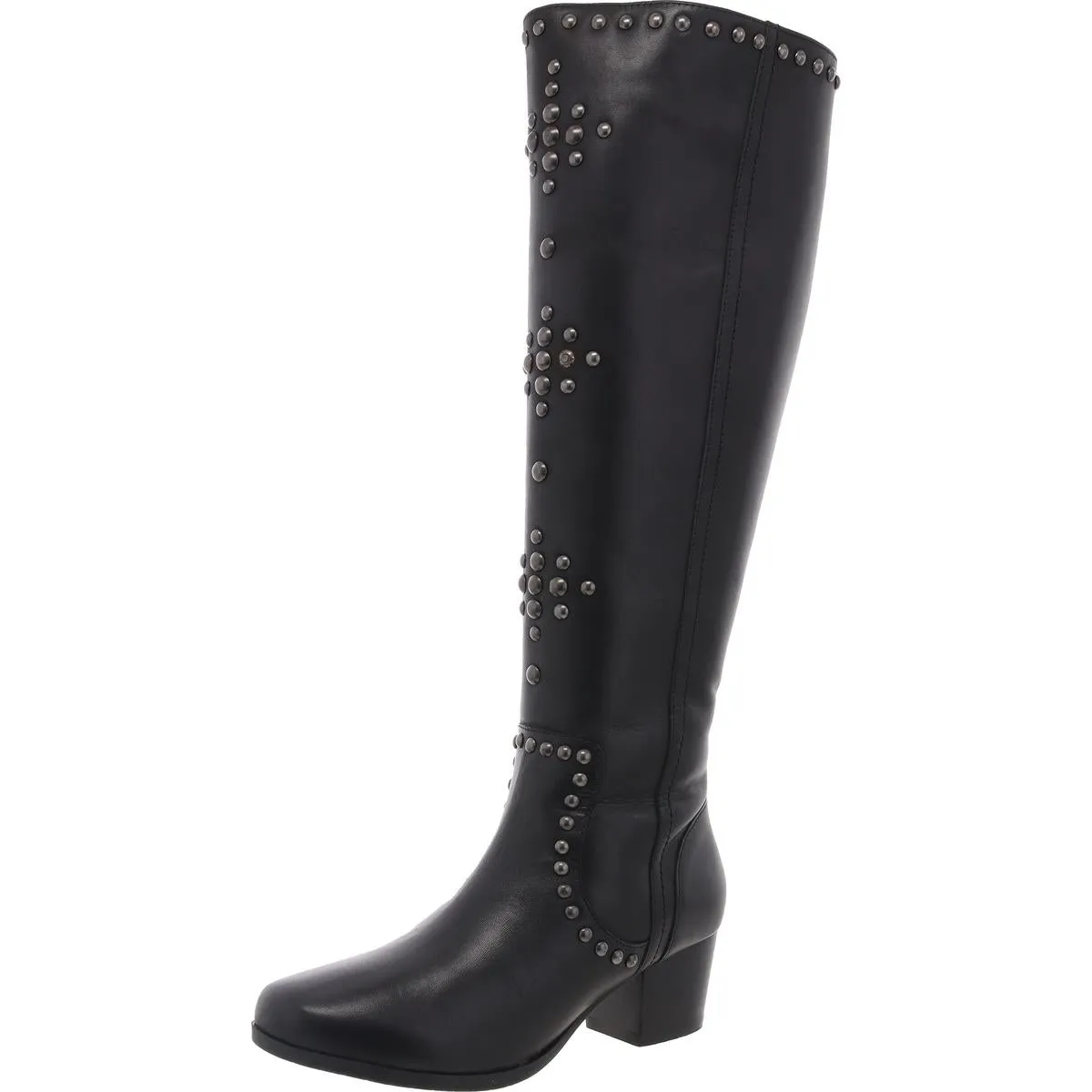 Womens Zipper Leather Knee-High Boots