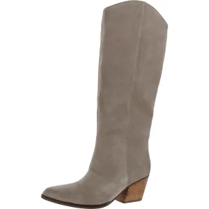 Womens Zipper Suede Knee-High Boots