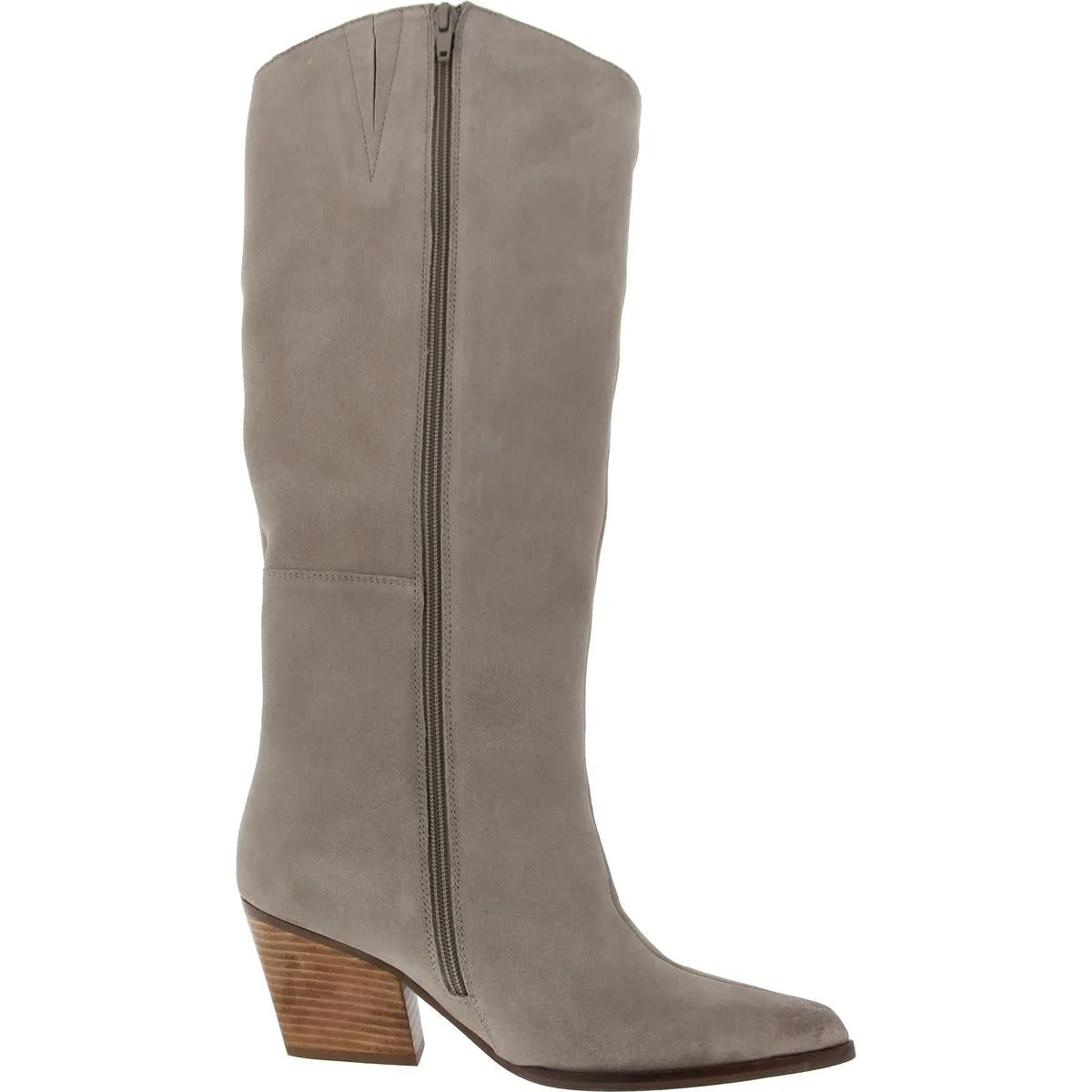 Womens Zipper Suede Knee-High Boots