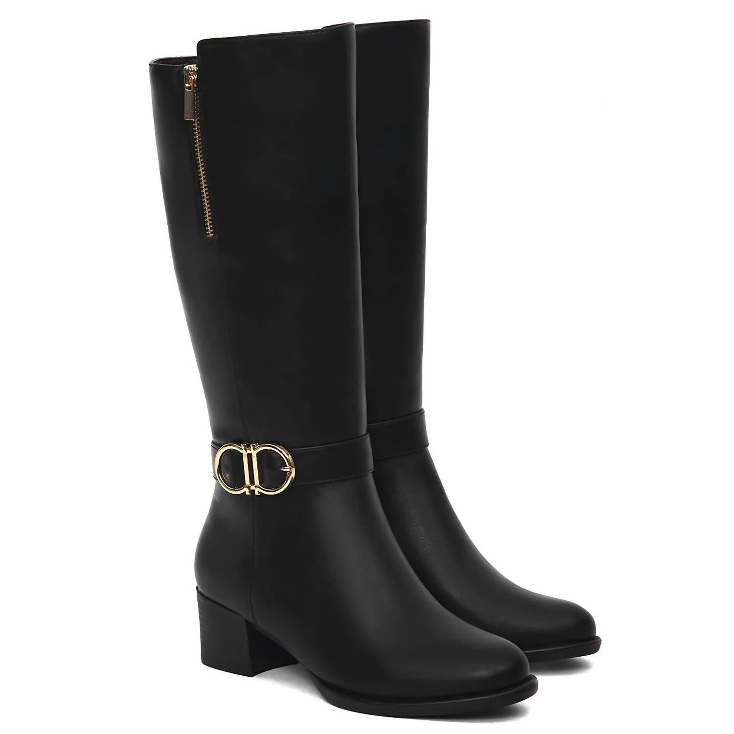 Womne's Tall Riding Boots In Black