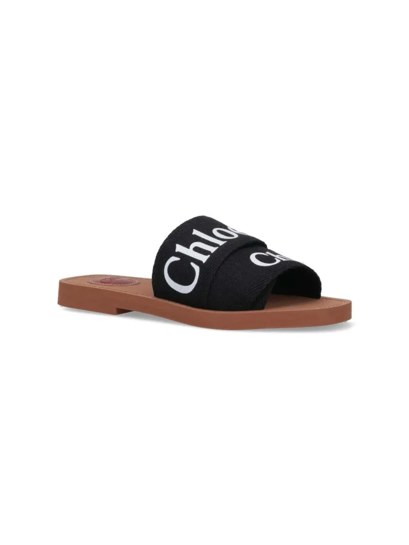 Woody" Sandals  Black
