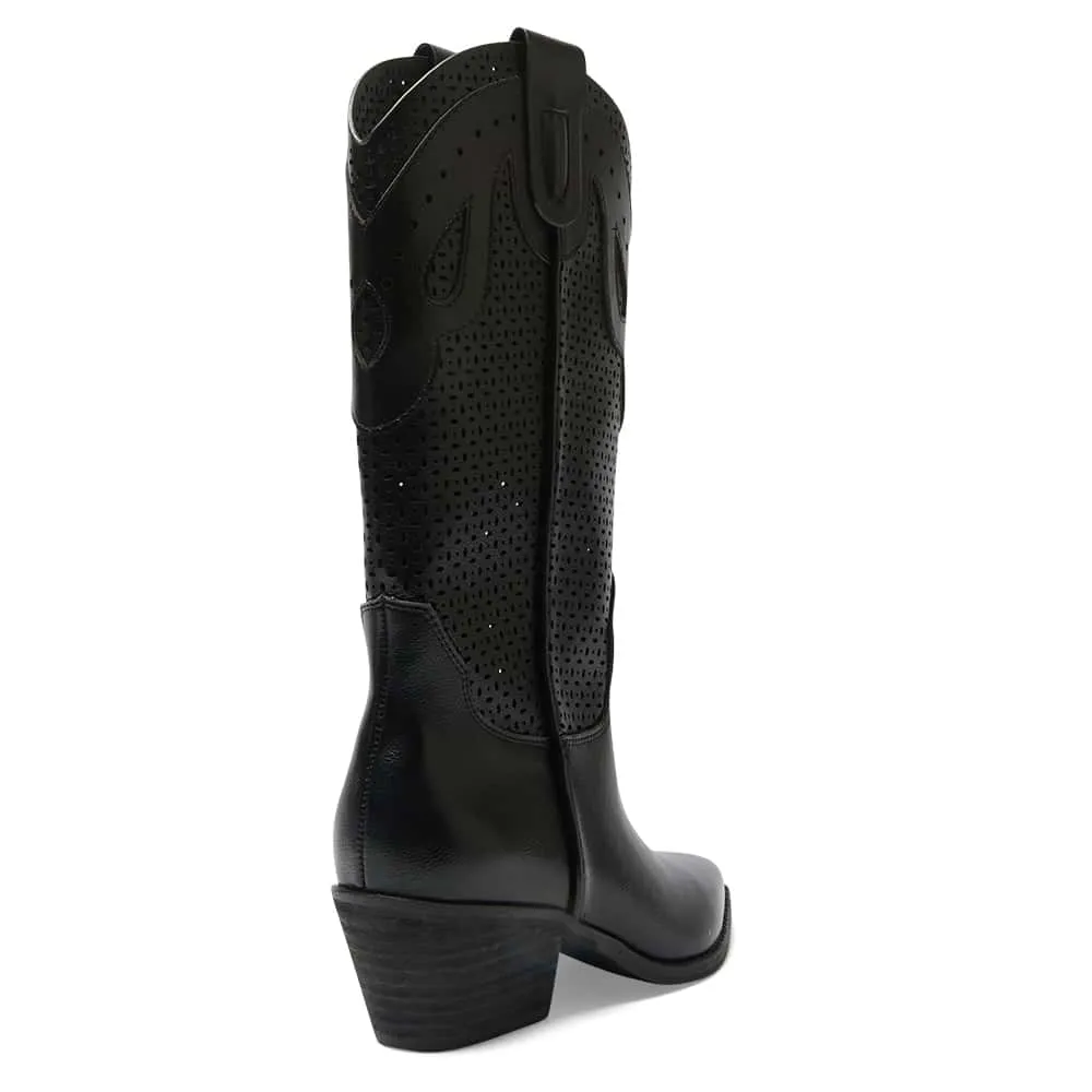 Wyoming Boot in Black Smooth