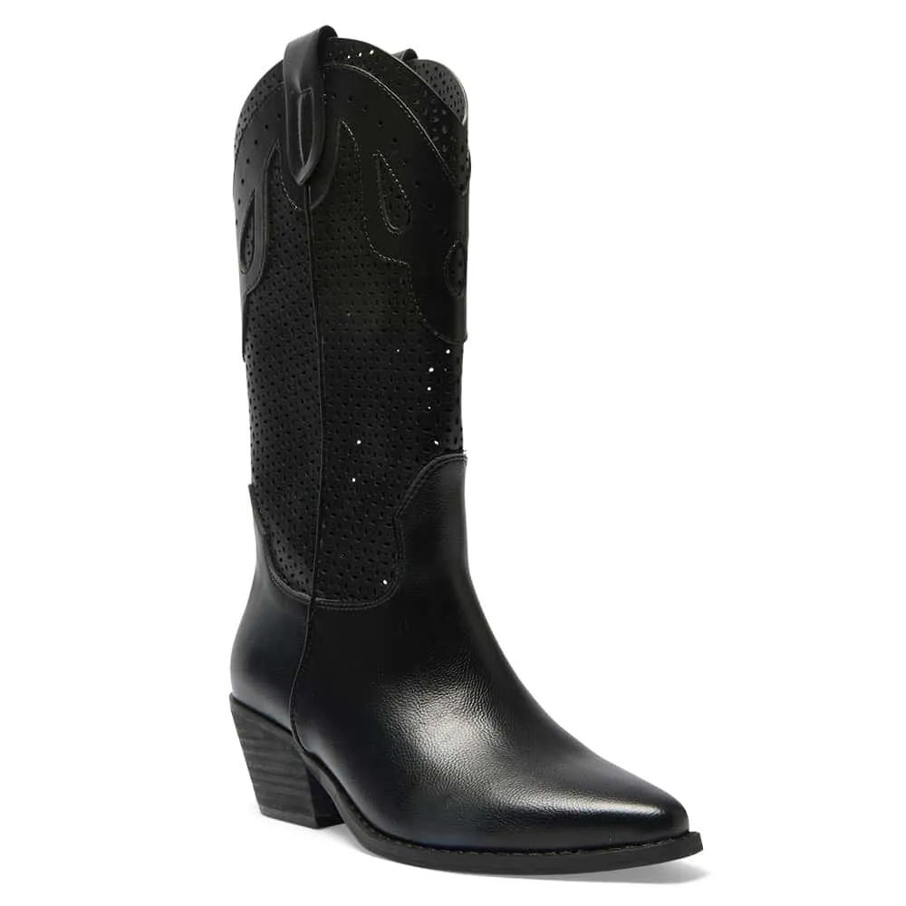 Wyoming Boot in Black Smooth