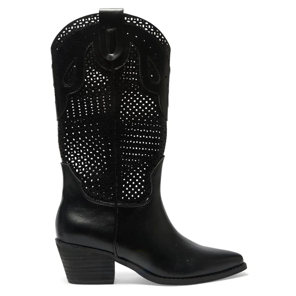 Wyoming Boot in Black Smooth