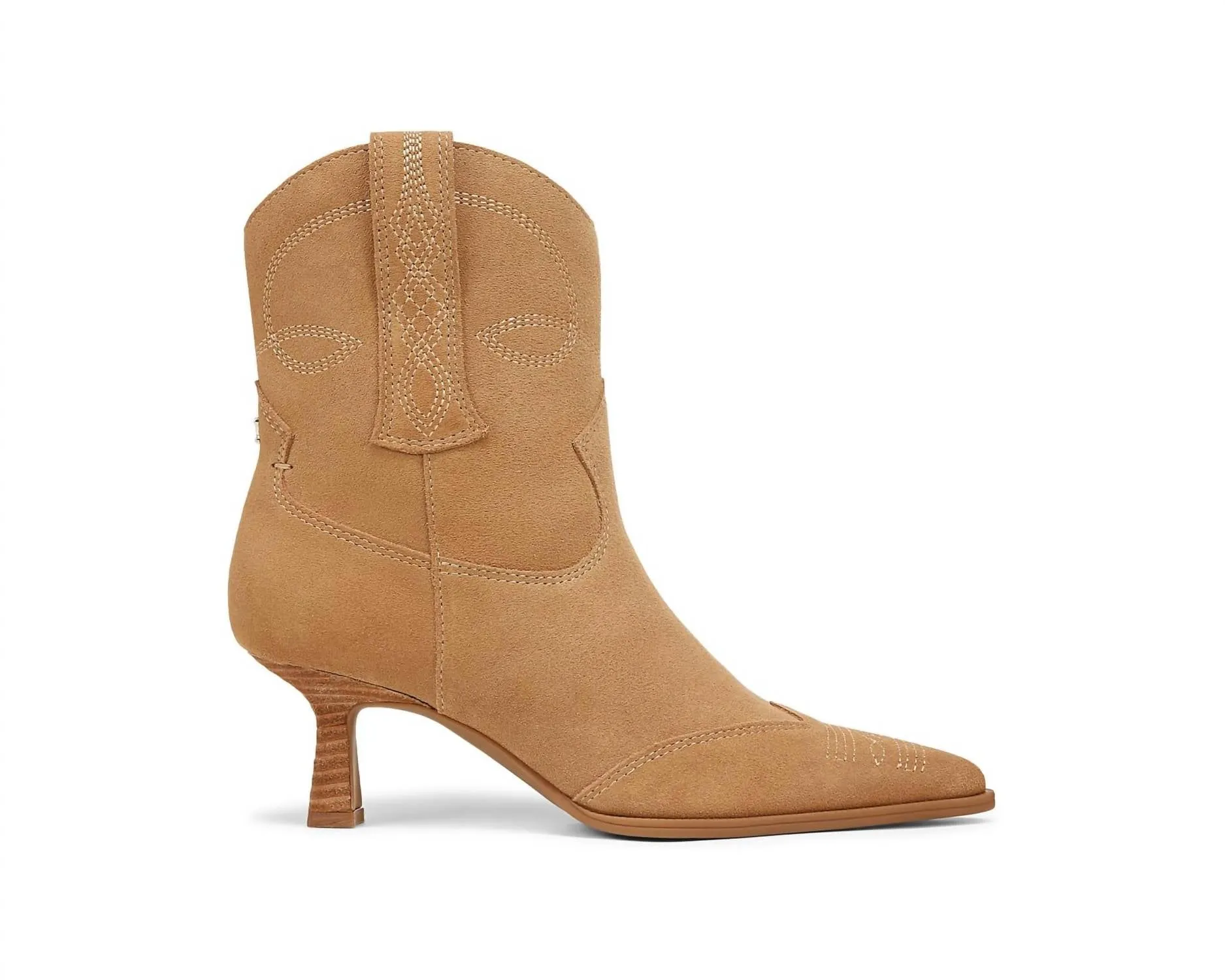 Yolanda Kitten Heel Boot In Golden Carmel