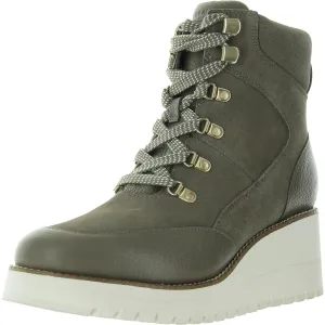 Zerogrand City Wedge H Womens Lace-Up Faux Leather Combat & Lace-Up Boots