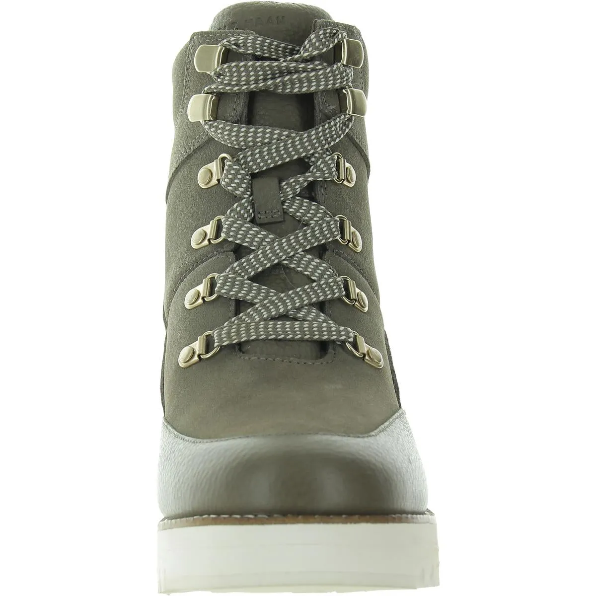 Zerogrand City Wedge H Womens Lace-Up Faux Leather Combat & Lace-Up Boots