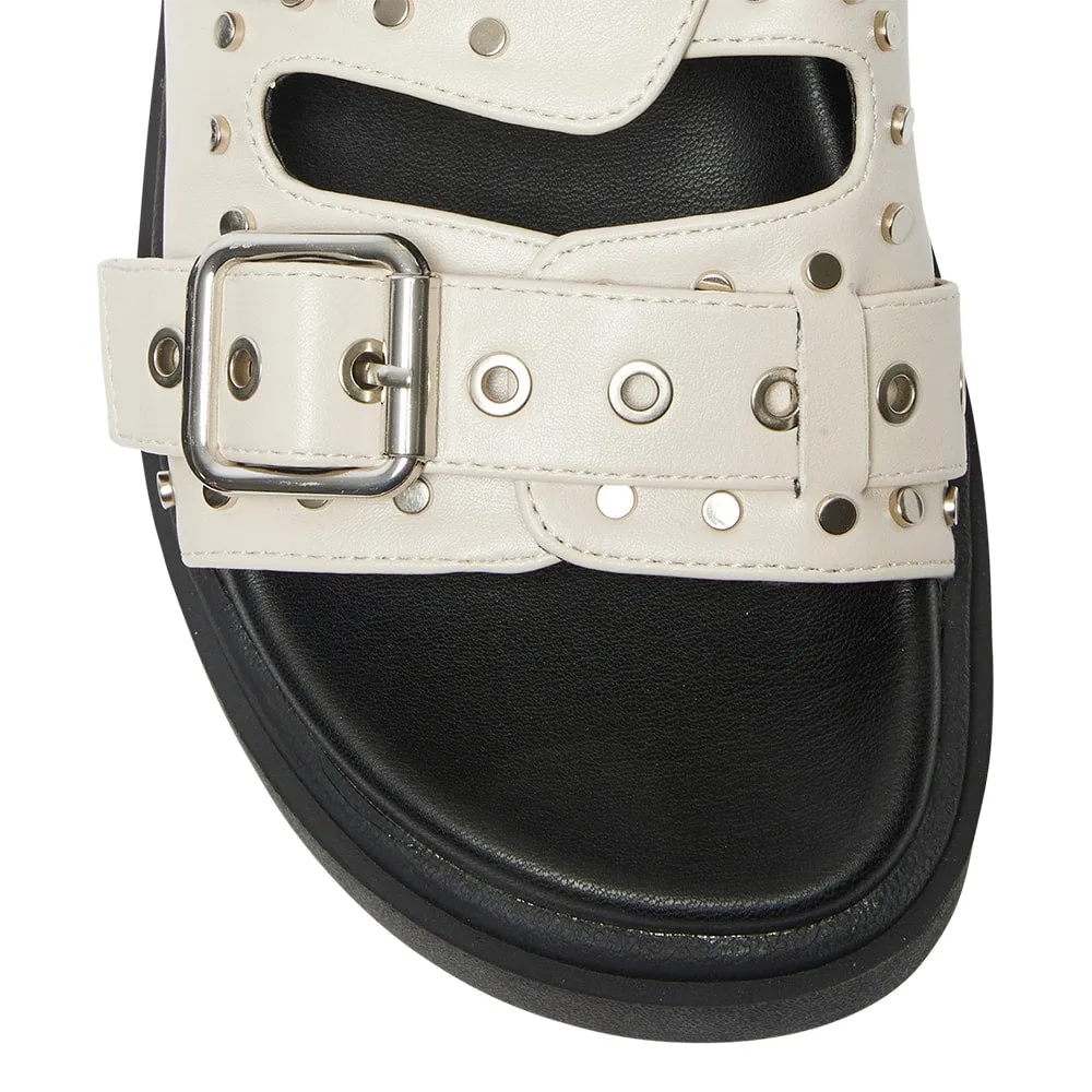 Zora Sandal in Beige Smooth